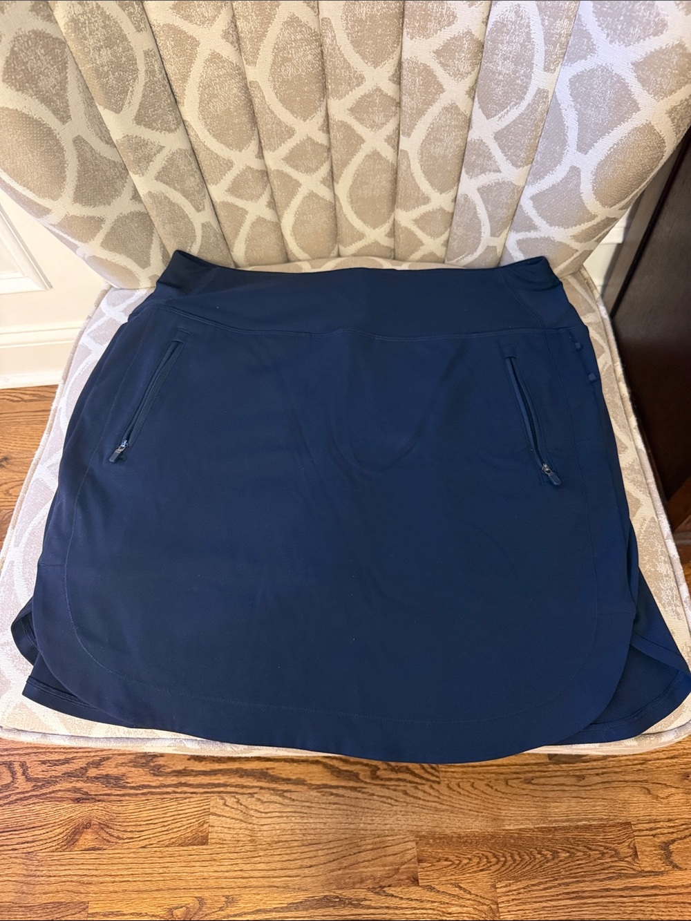 Athleta Navy Performance Skort with Zipper Pockets